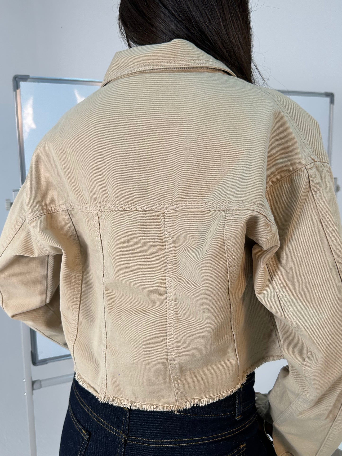 Raw-Edge Cropped Jacket