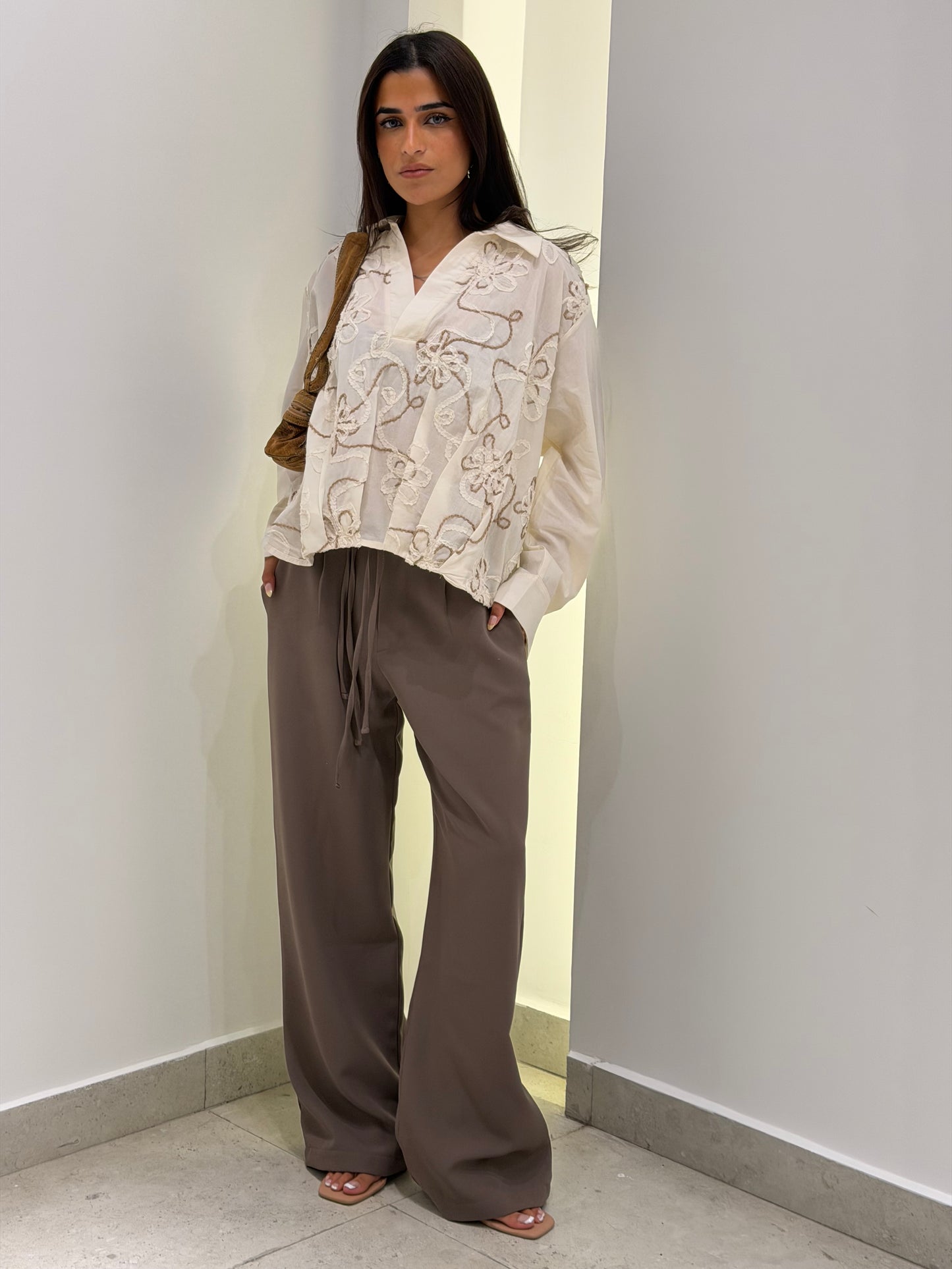 Floral Appliqué Shirt