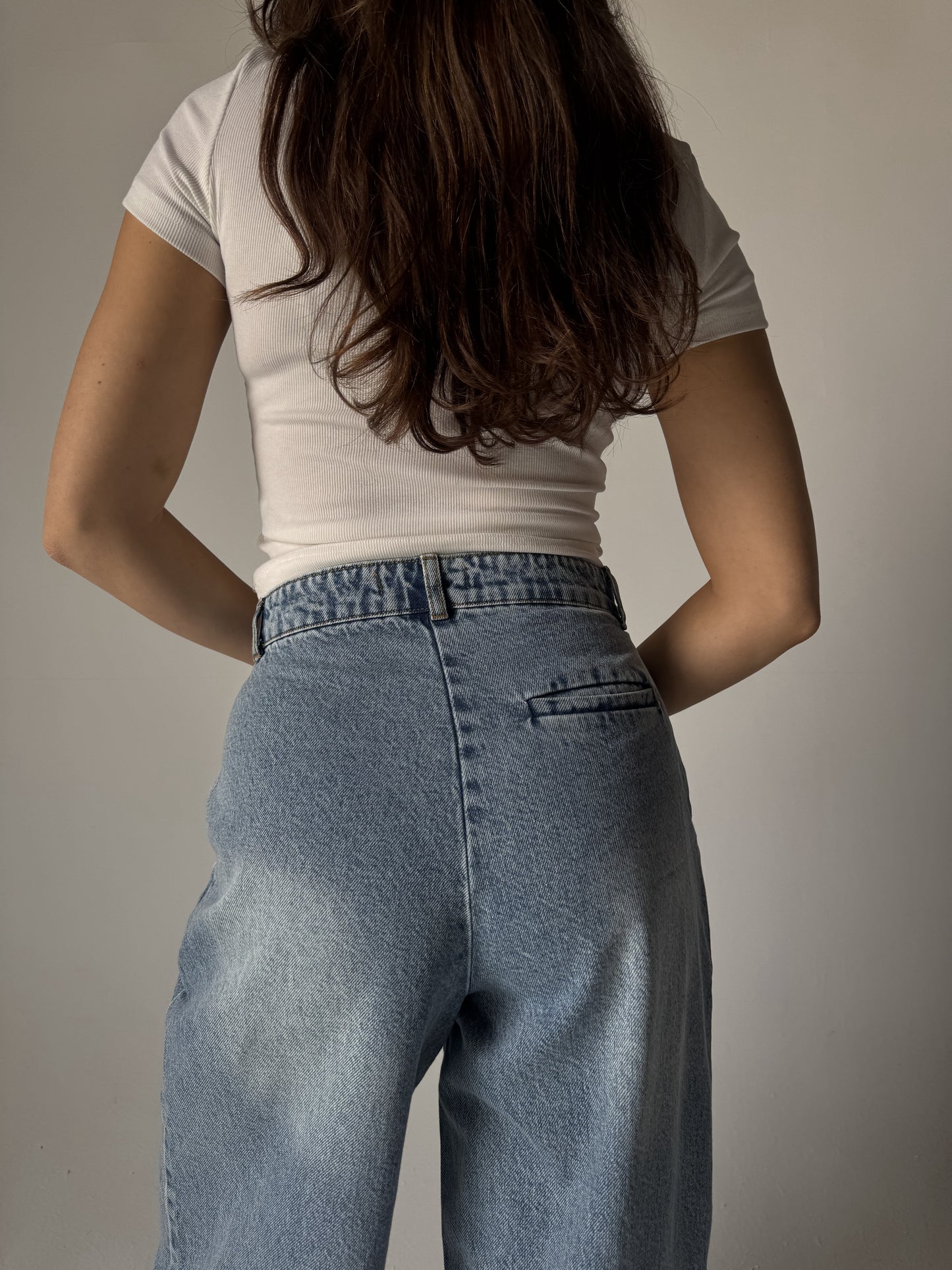Wide-Leg Denim Pants