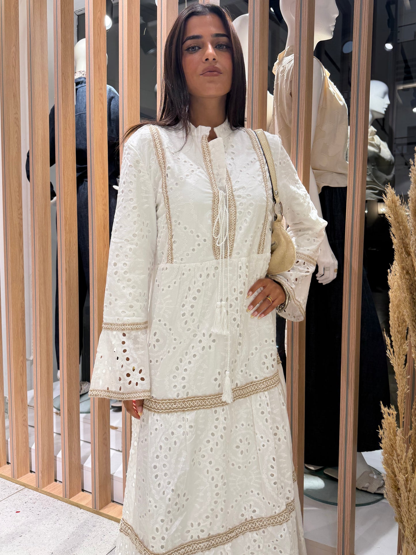 Eyelet Embroidered Tiered Dress