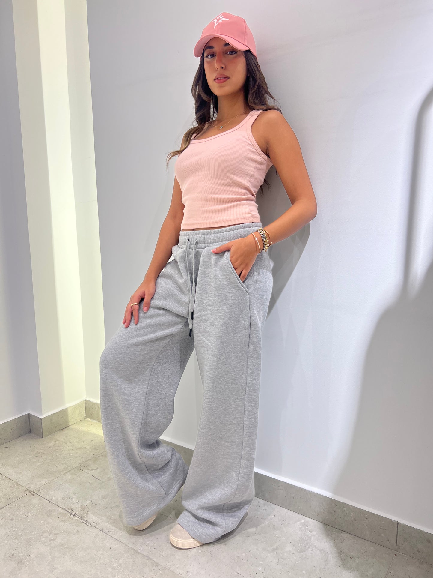 Grey Wide-Leg Sweatpants