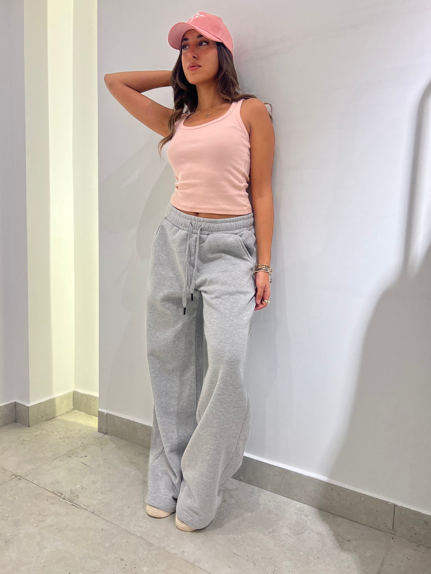 Grey Wide-Leg Sweatpants