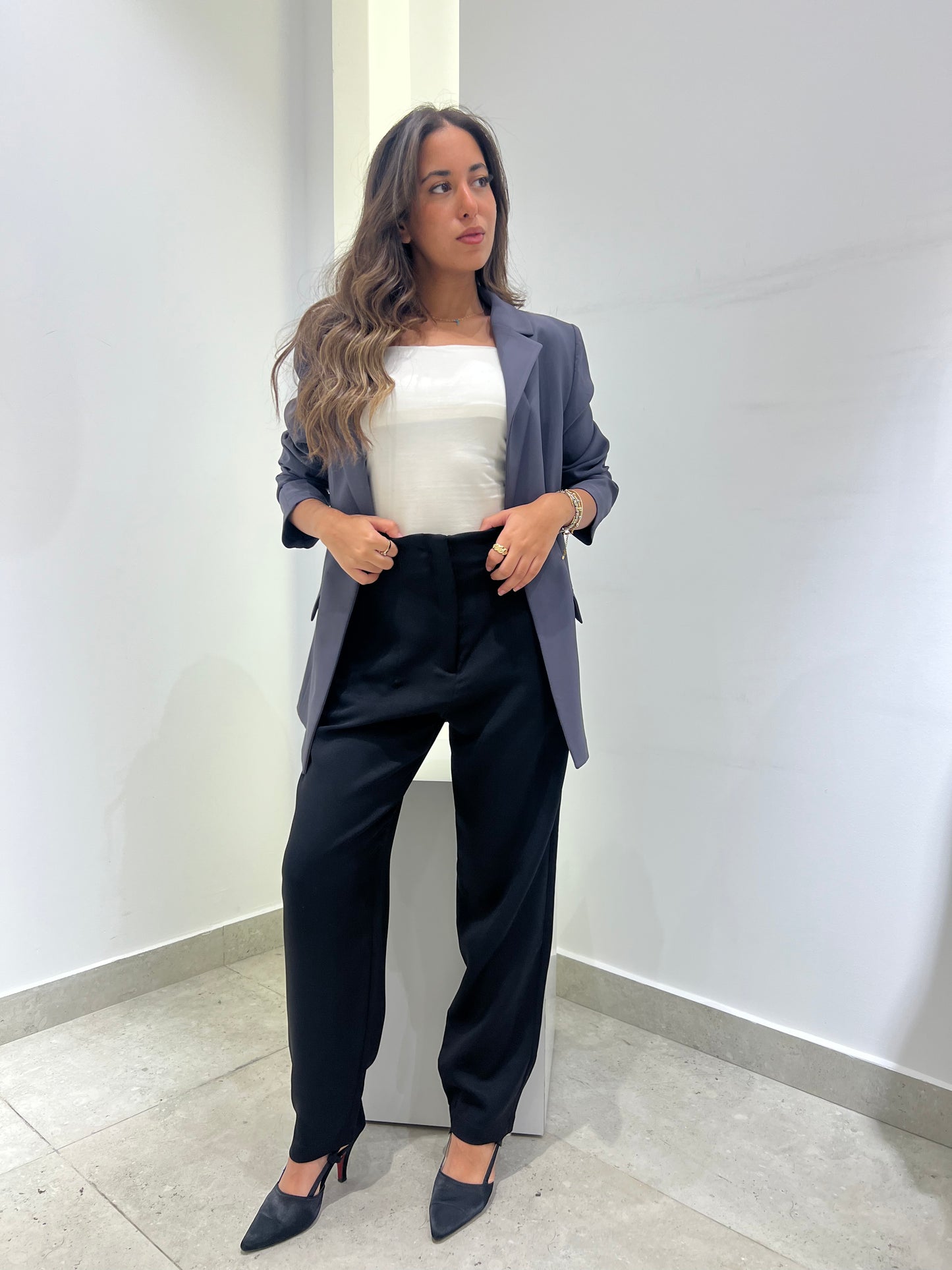 Classic Slim-Fit Black Trousers