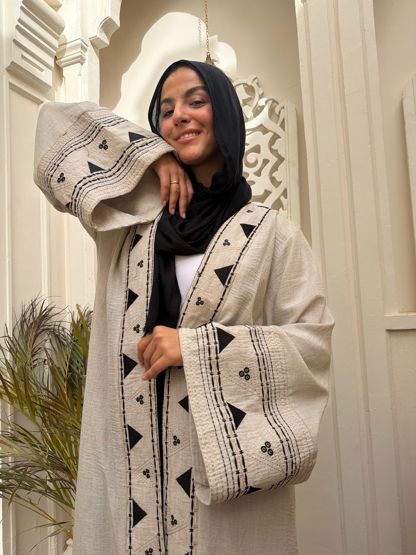 Embroidered Open Abaya