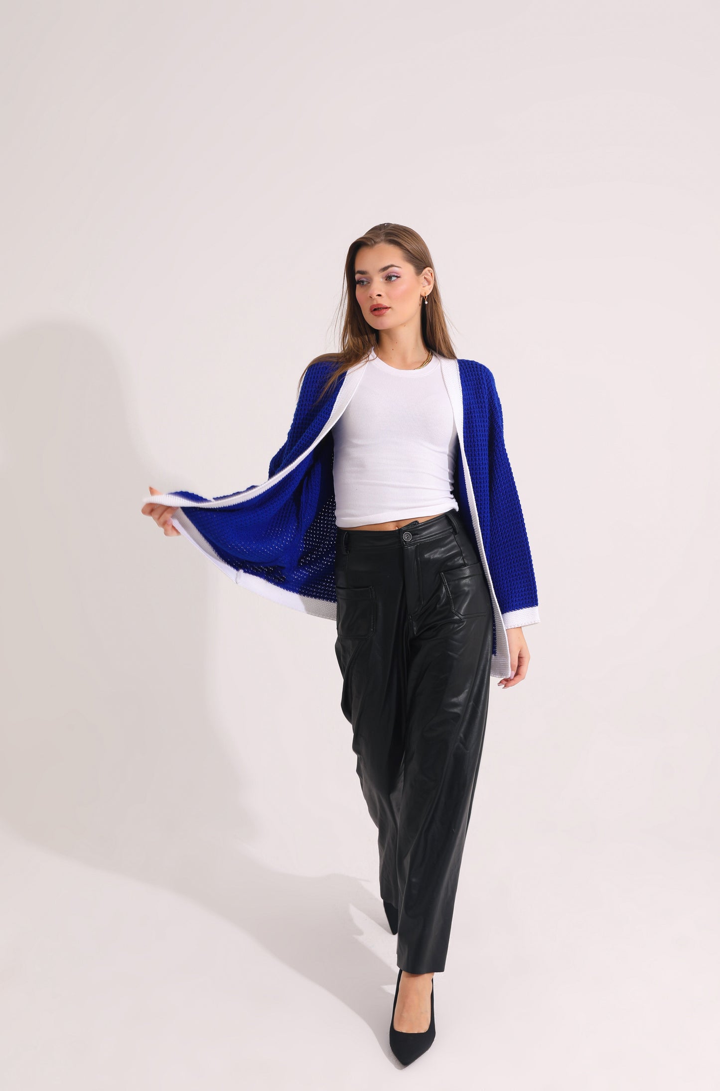 Contrast Color Knit Cardigan