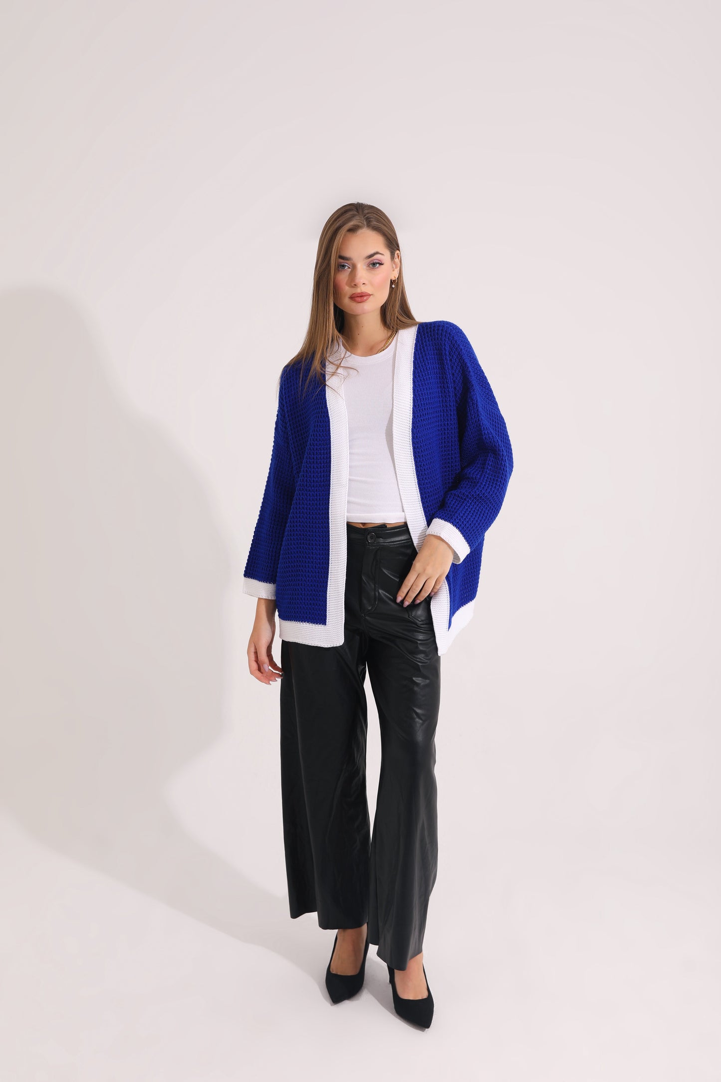 Contrast Color Knit Cardigan