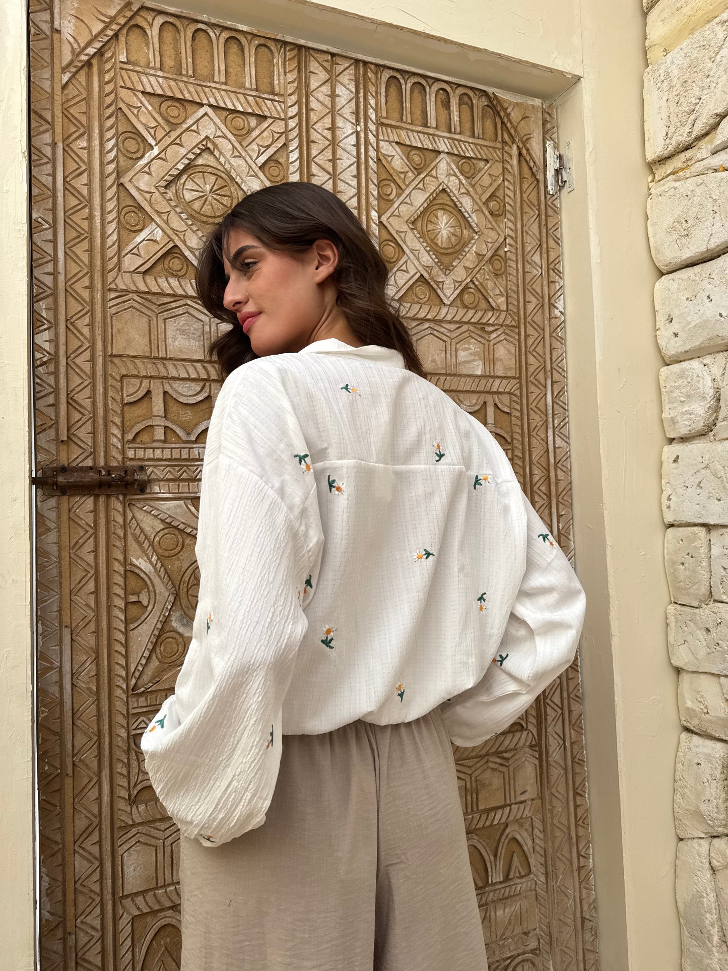 Orange Blossom Drawstring Shirt