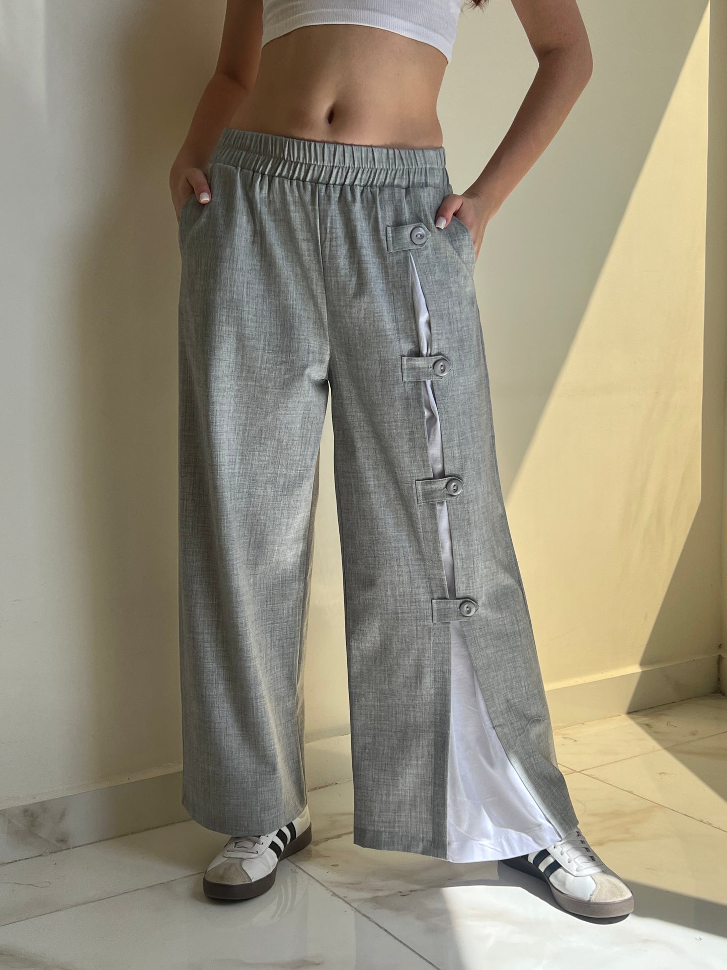 Snap & Go Wide-Leg Pants