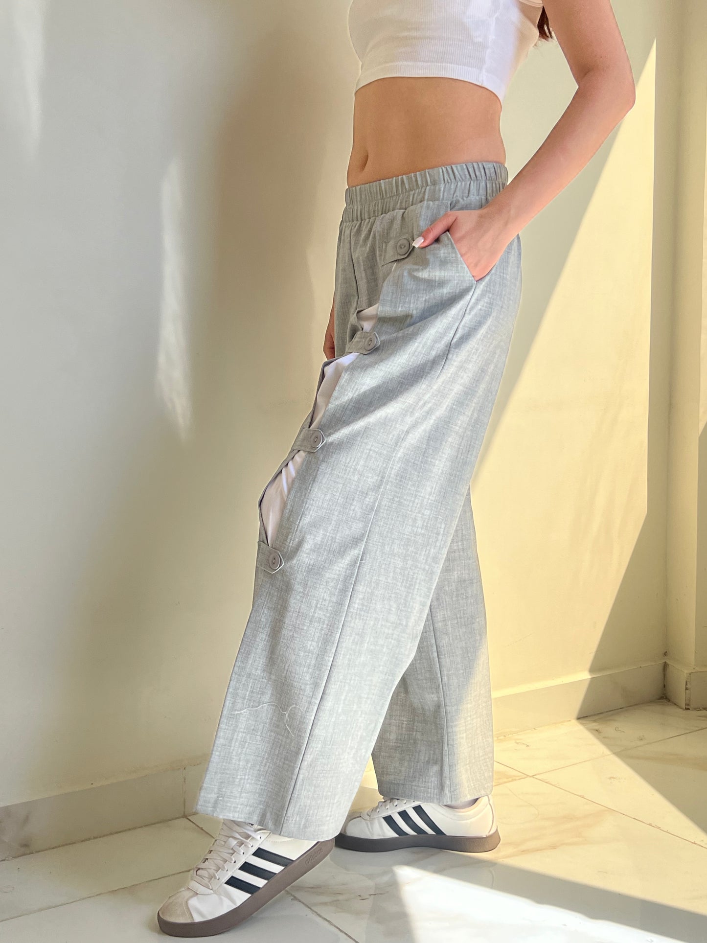 Snap & Go Wide-Leg Pants