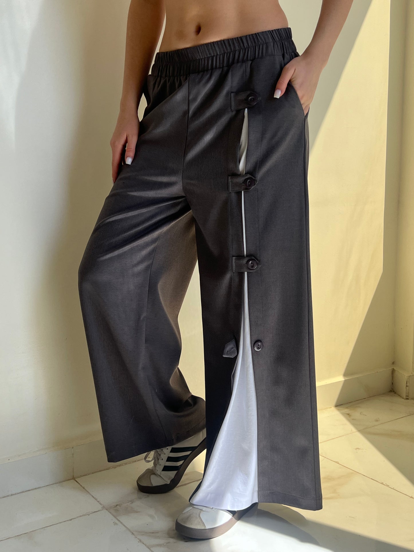 Snap & Go Wide-Leg Pants
