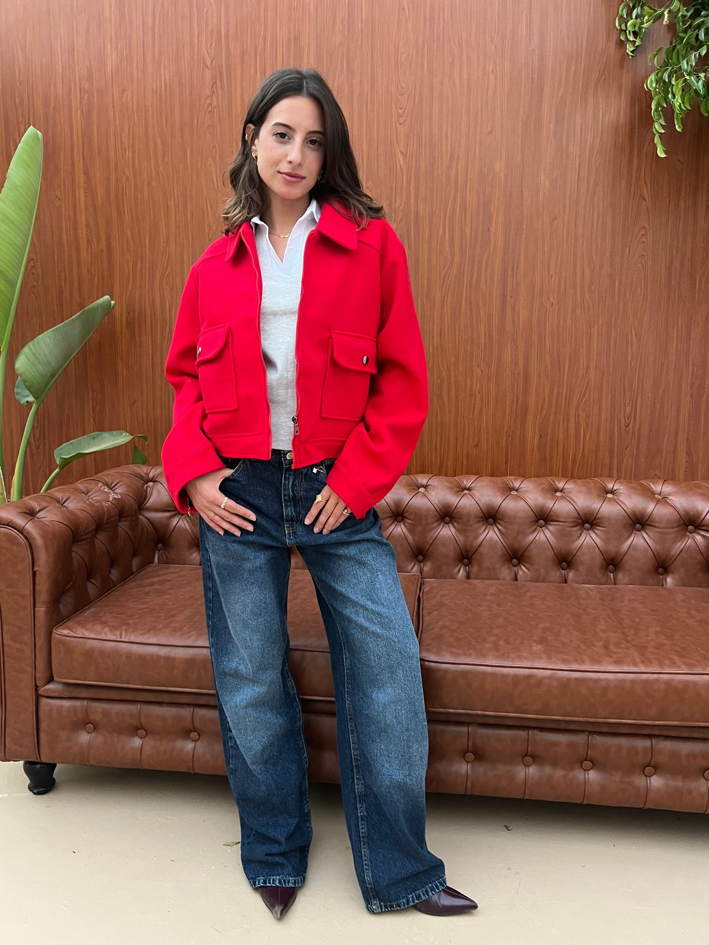 Structured Cropped Wool Jacket