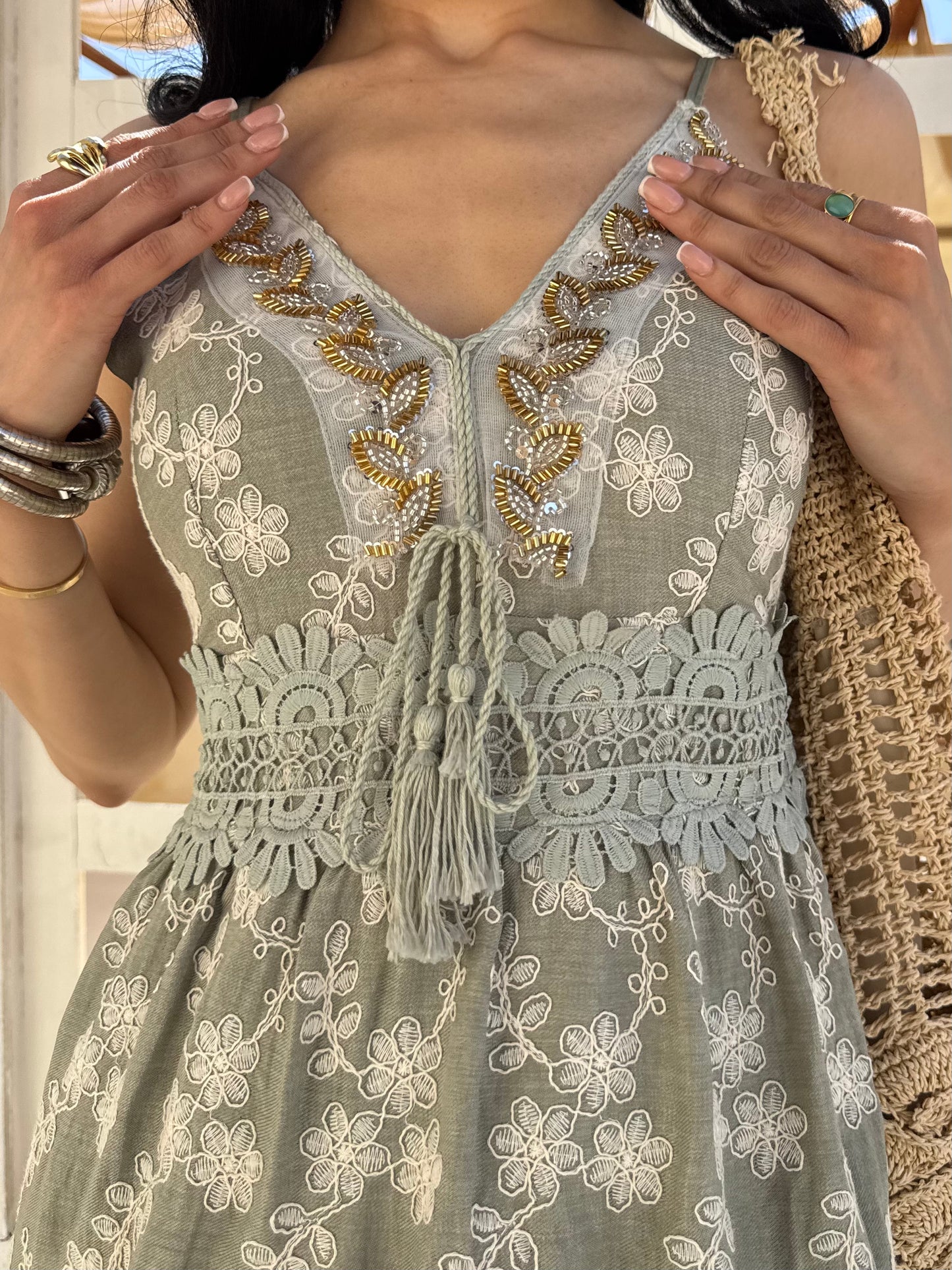 Embroidered Maxi Dress