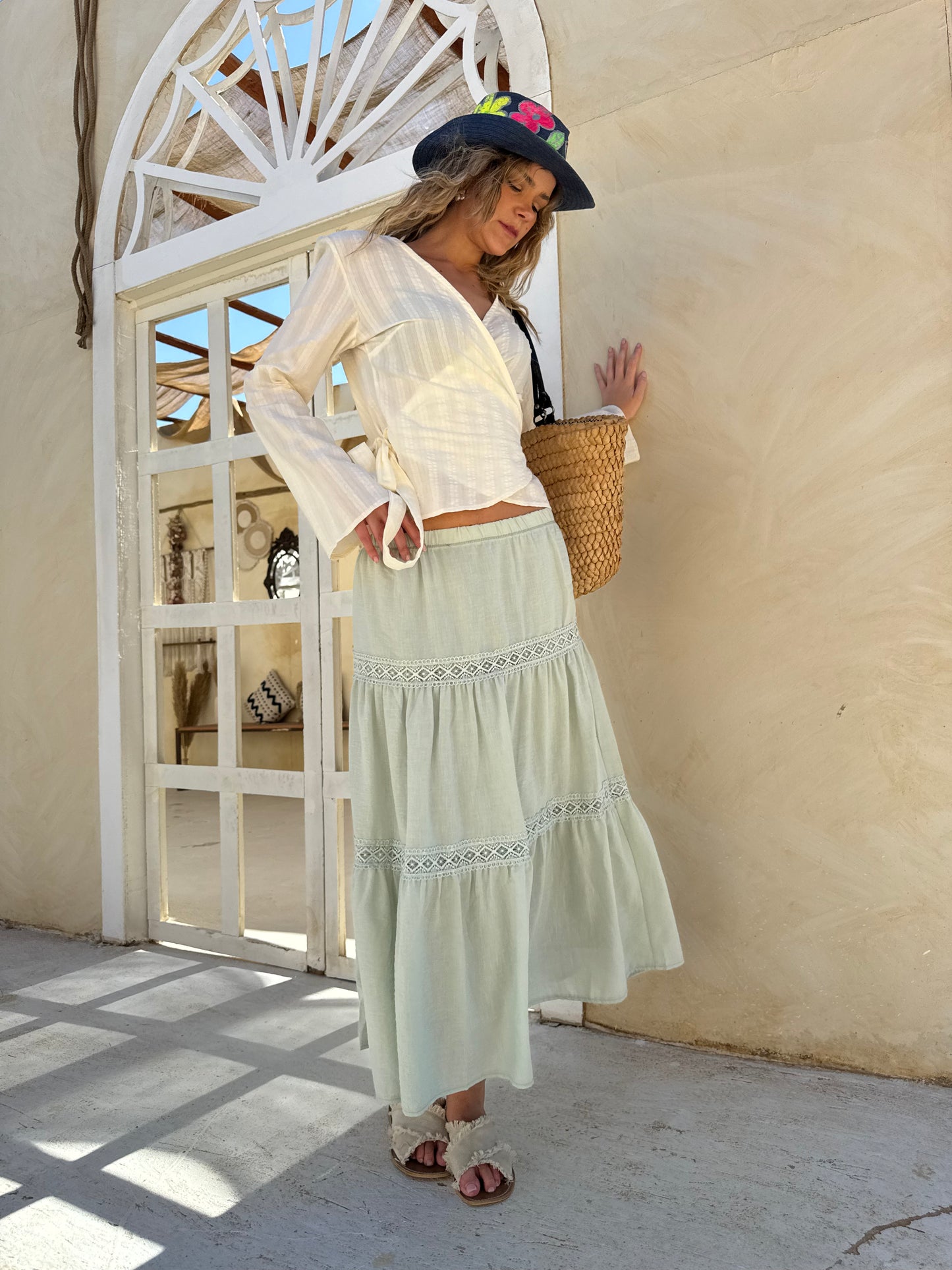 Lace Bloom Maxi Skirt