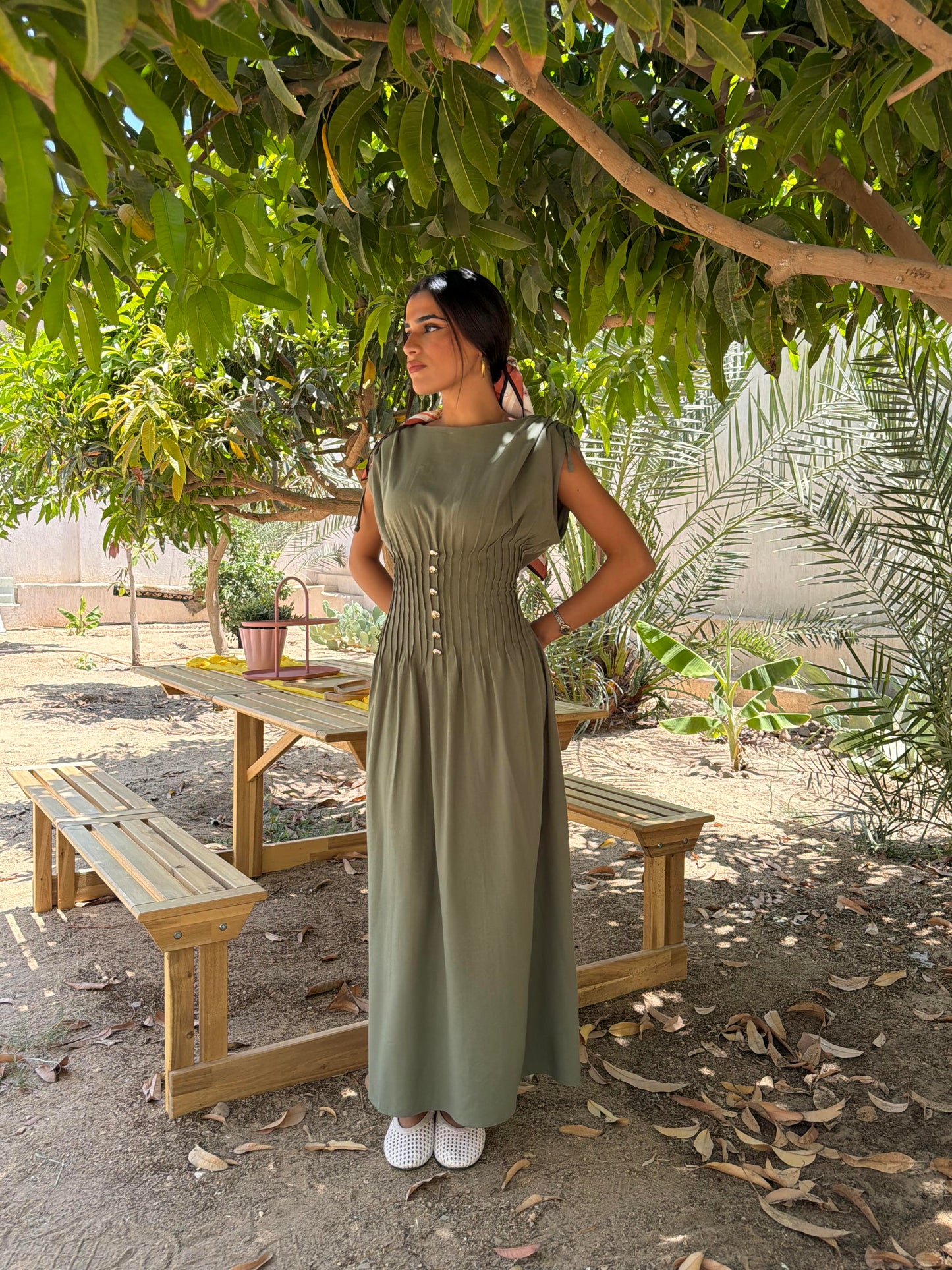 Button Detail Maxi Dress