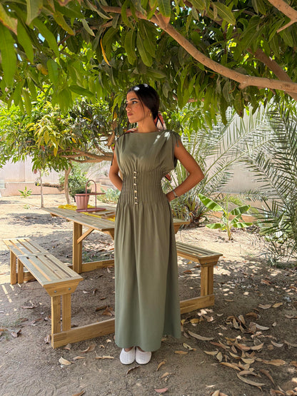 Button Detail Maxi Dress