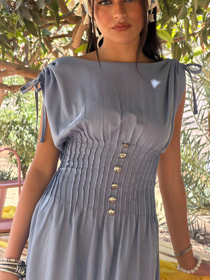 Button Detail Maxi Dress