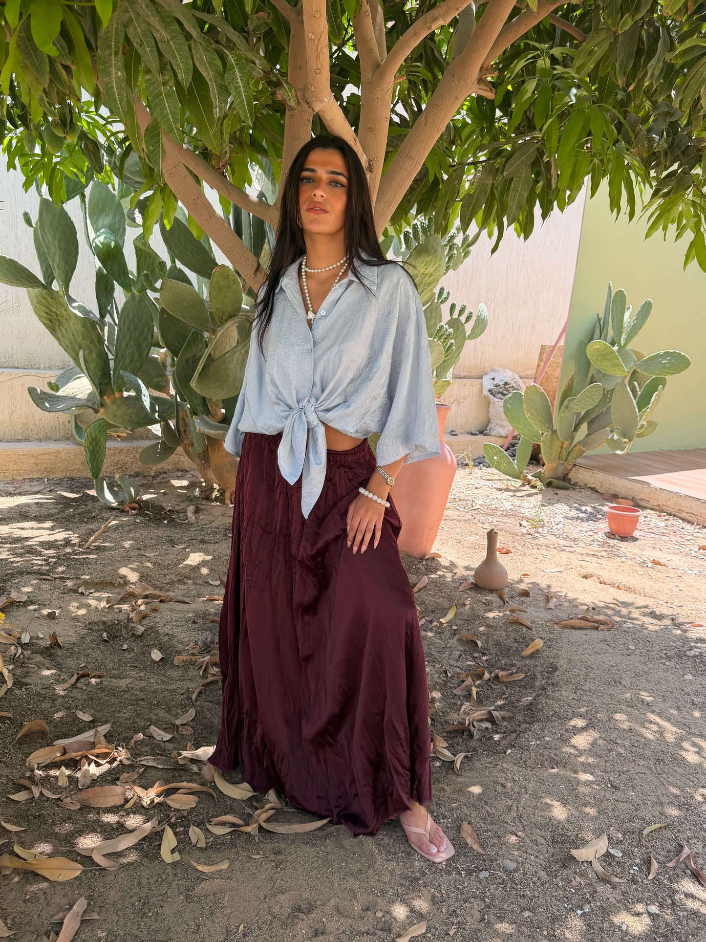 Sage Tie Blouse