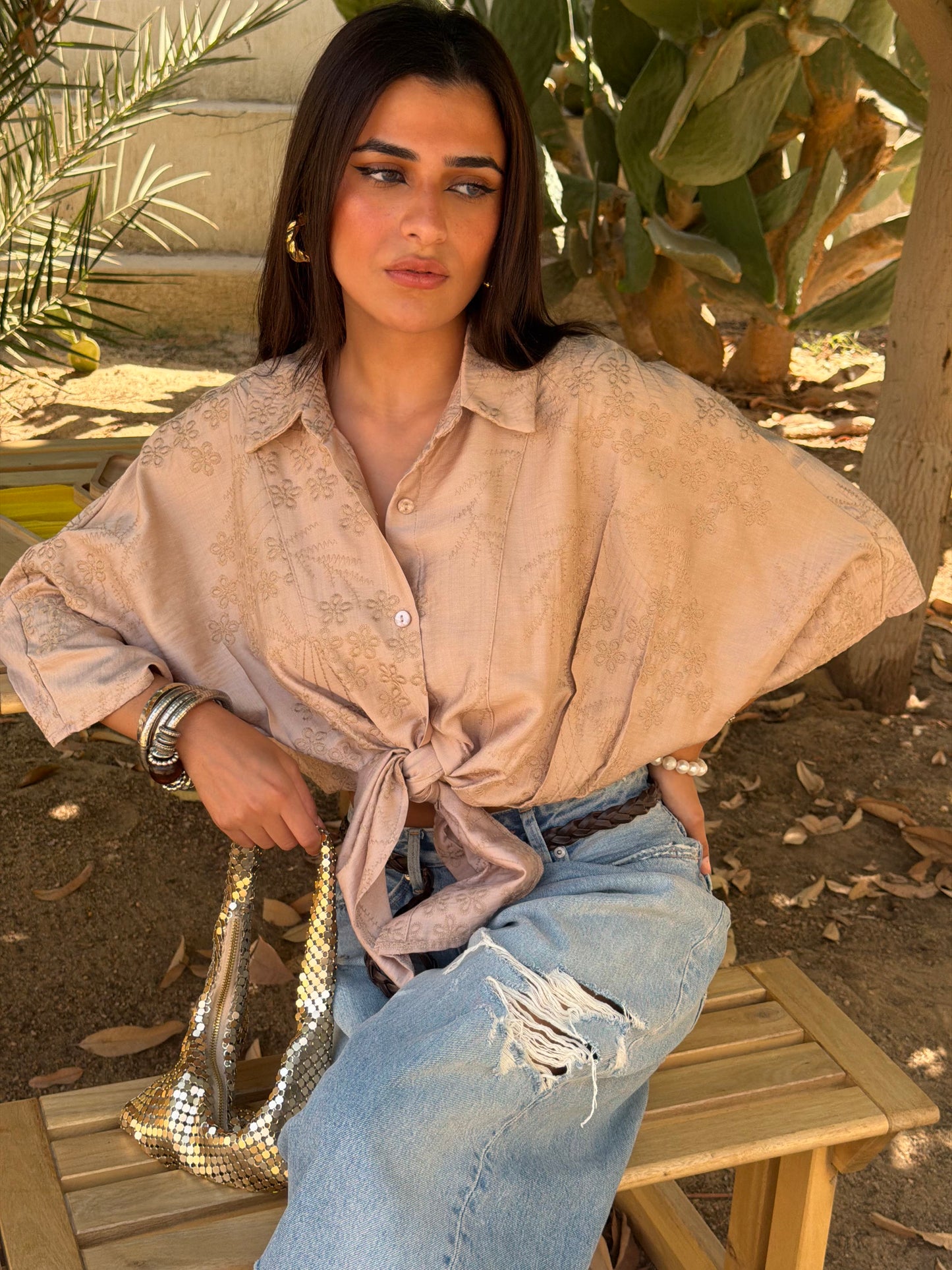 Sage Tie Blouse