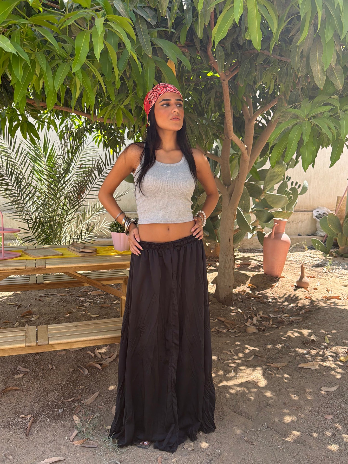 Crinkled Maxi Skirt
