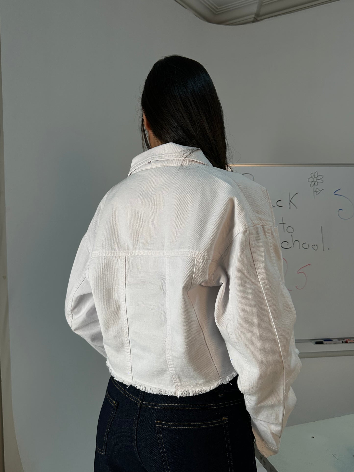Raw-Edge Cropped Jacket
