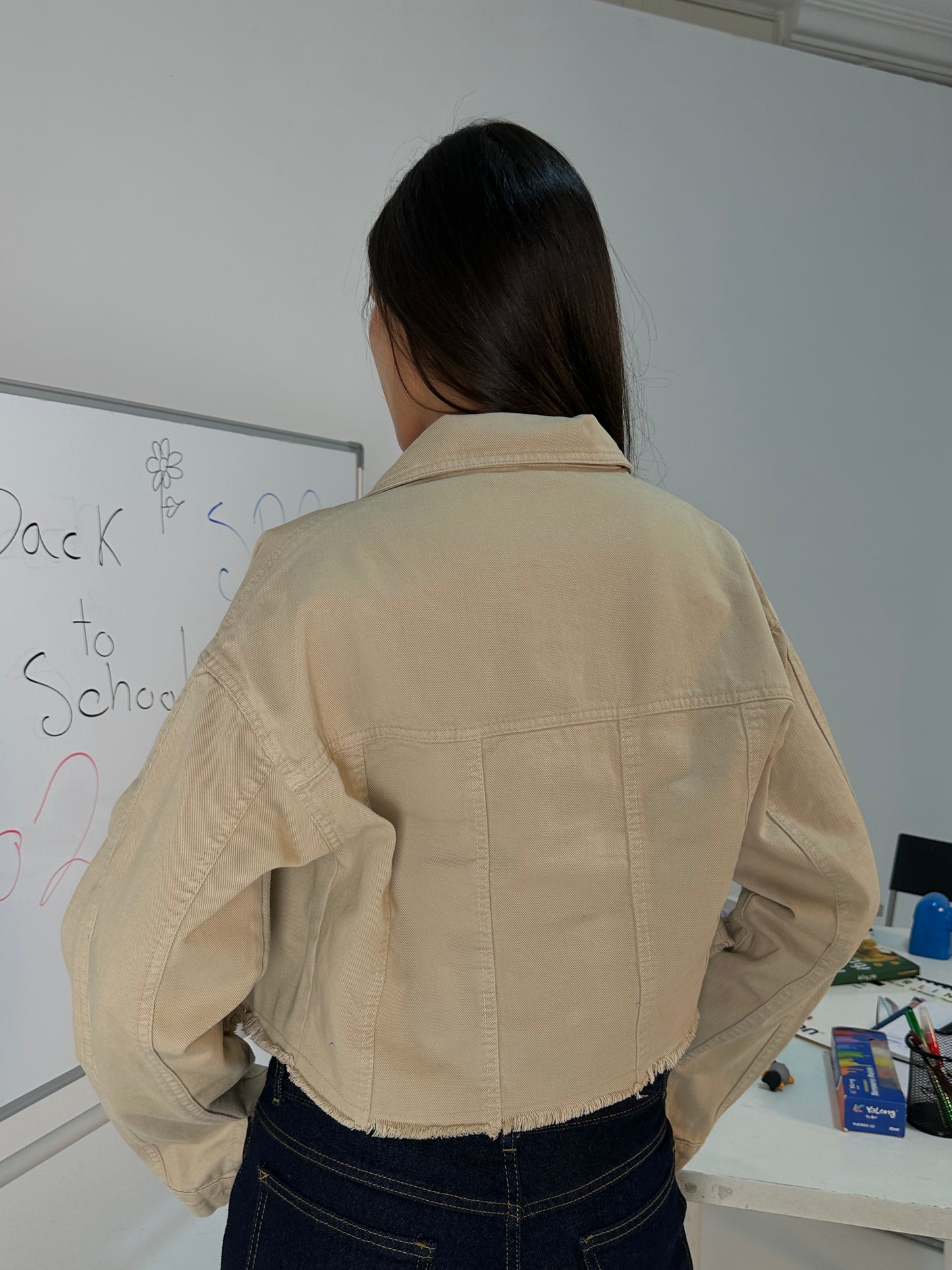 Raw-Edge Cropped Jacket