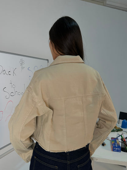Raw-Edge Cropped Jacket