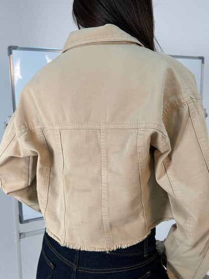 Raw-Edge Cropped Jacket