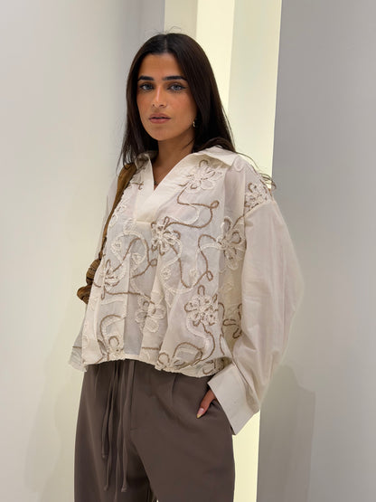 Floral Appliqué Shirt