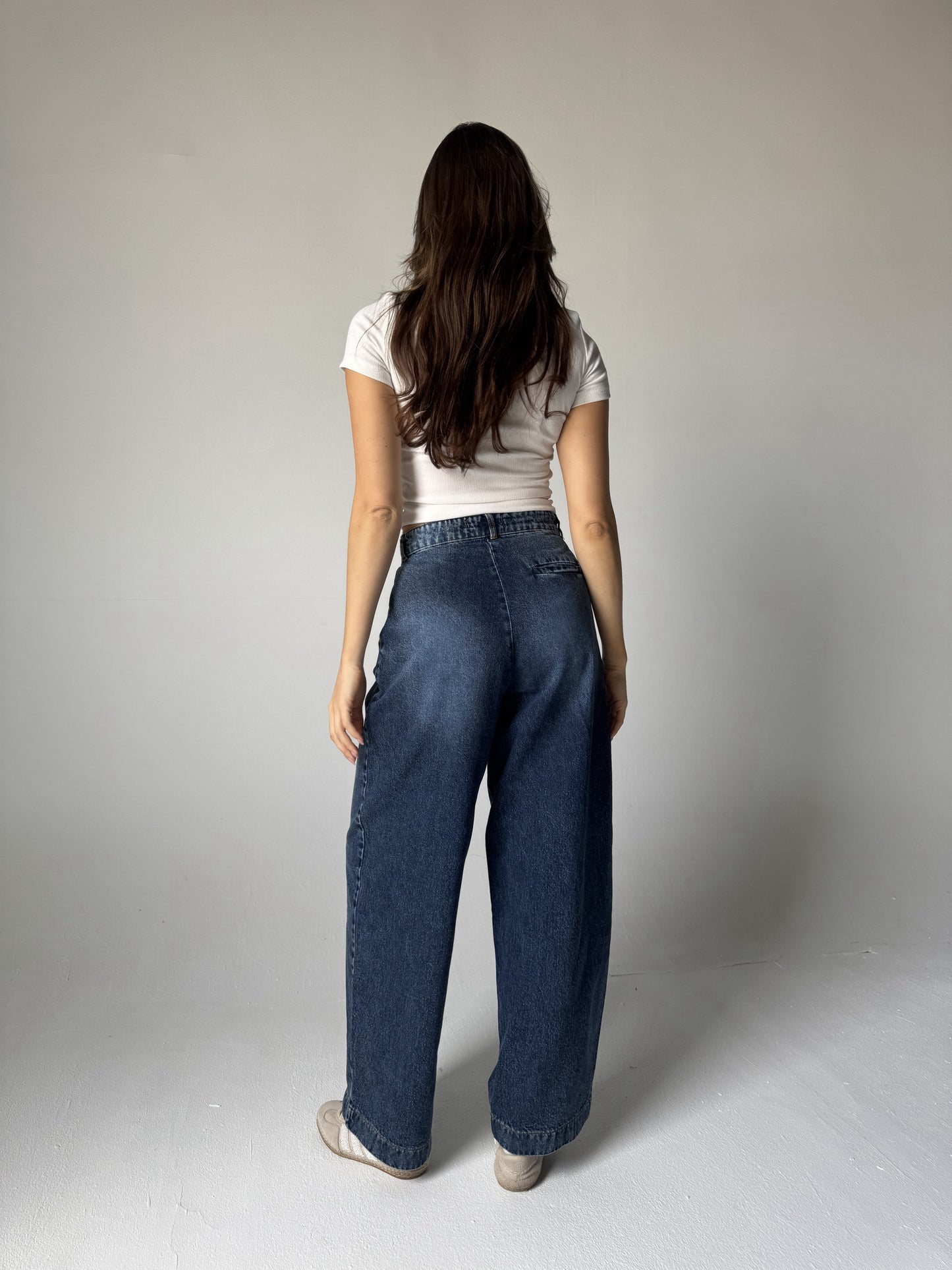 Wide-Leg Denim Pants