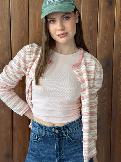 Striped Knit Cardigan
