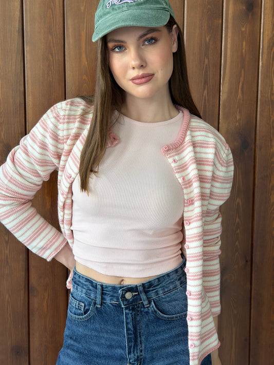 Striped Knit Cardigan