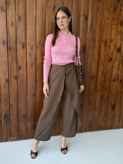 Asymmetric Wrap Trousers