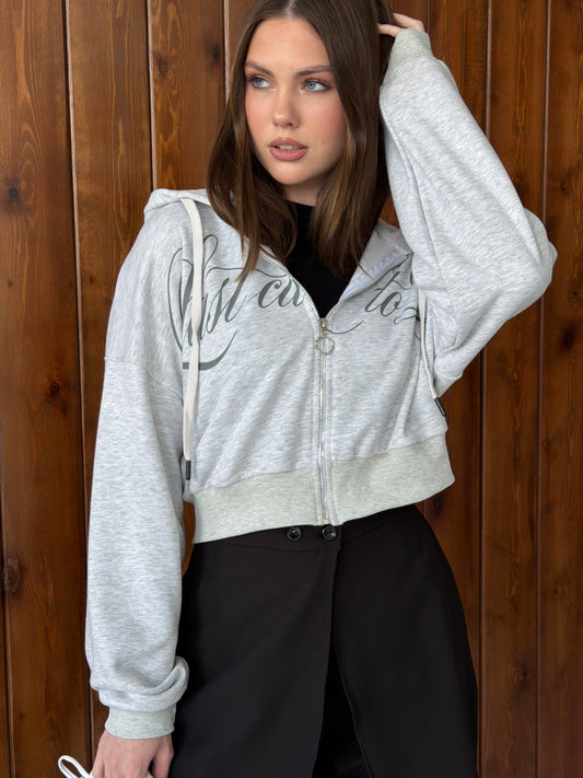 Los Angeles Cropped Zip-Up Hoodie