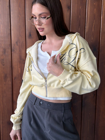 Los Angeles Cropped Zip-Up Hoodie