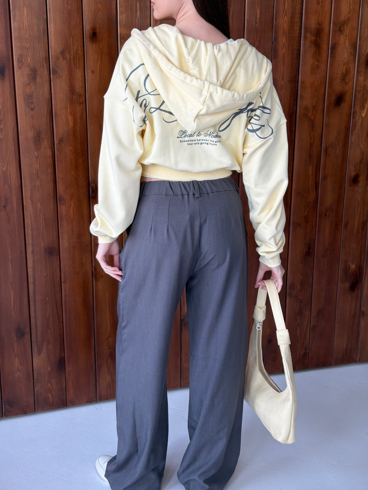 Los Angeles Cropped Zip-Up Hoodie