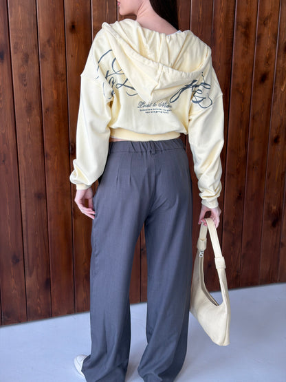 Los Angeles Cropped Zip-Up Hoodie