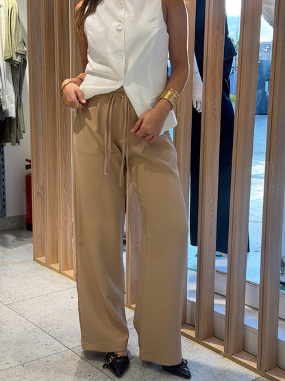 Tie-Waist Wide-Leg Pants