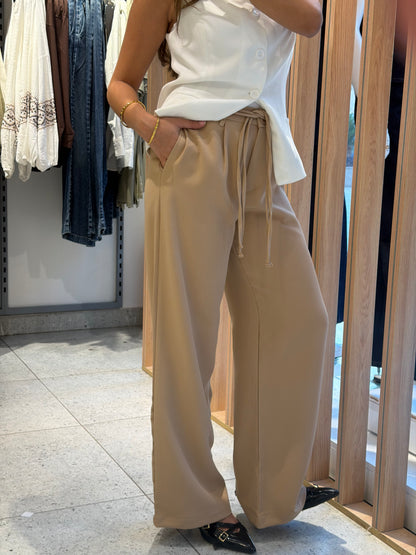 Tie-Waist Wide-Leg Pants