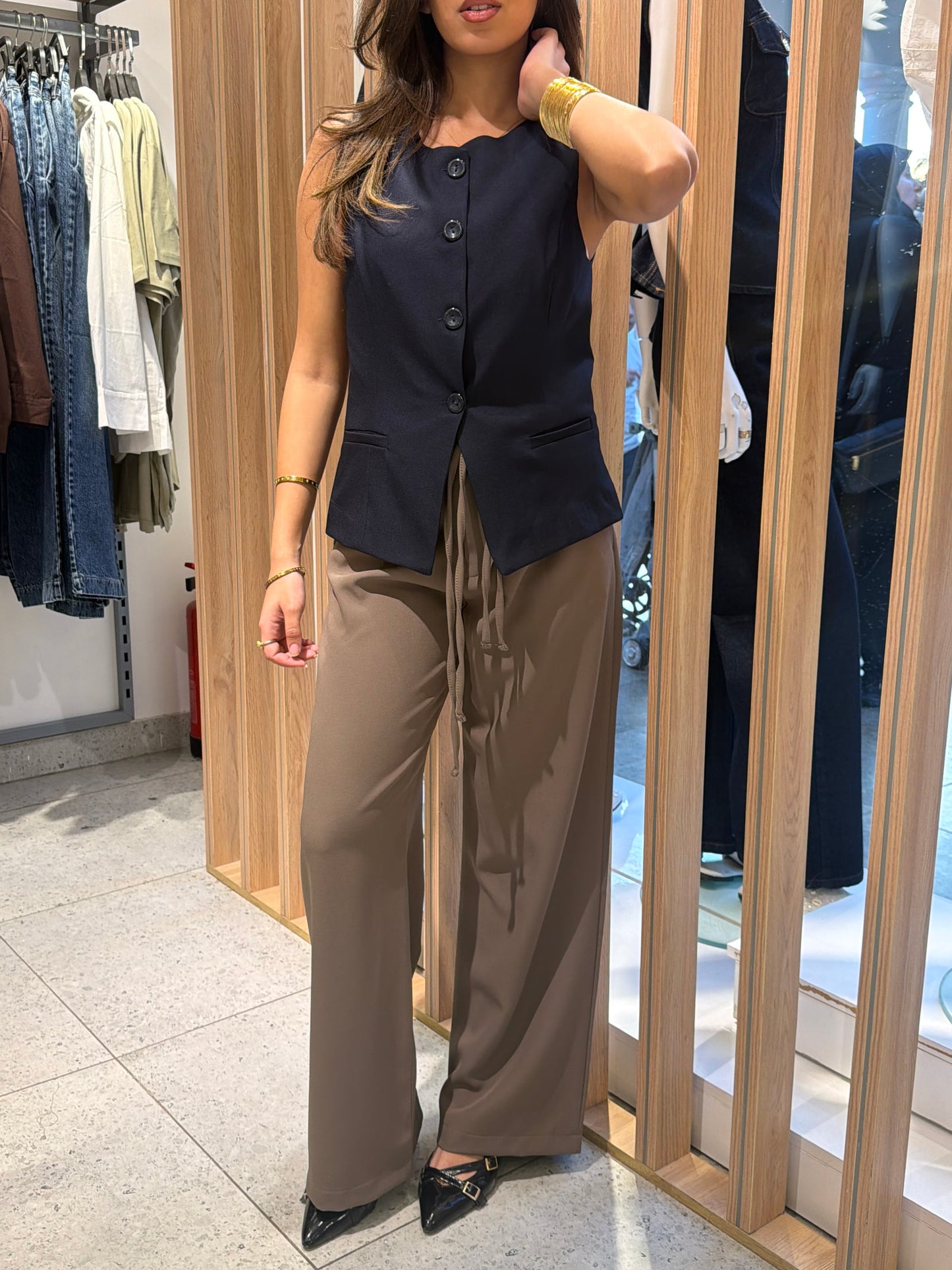 Tie-Waist Wide-Leg Pants