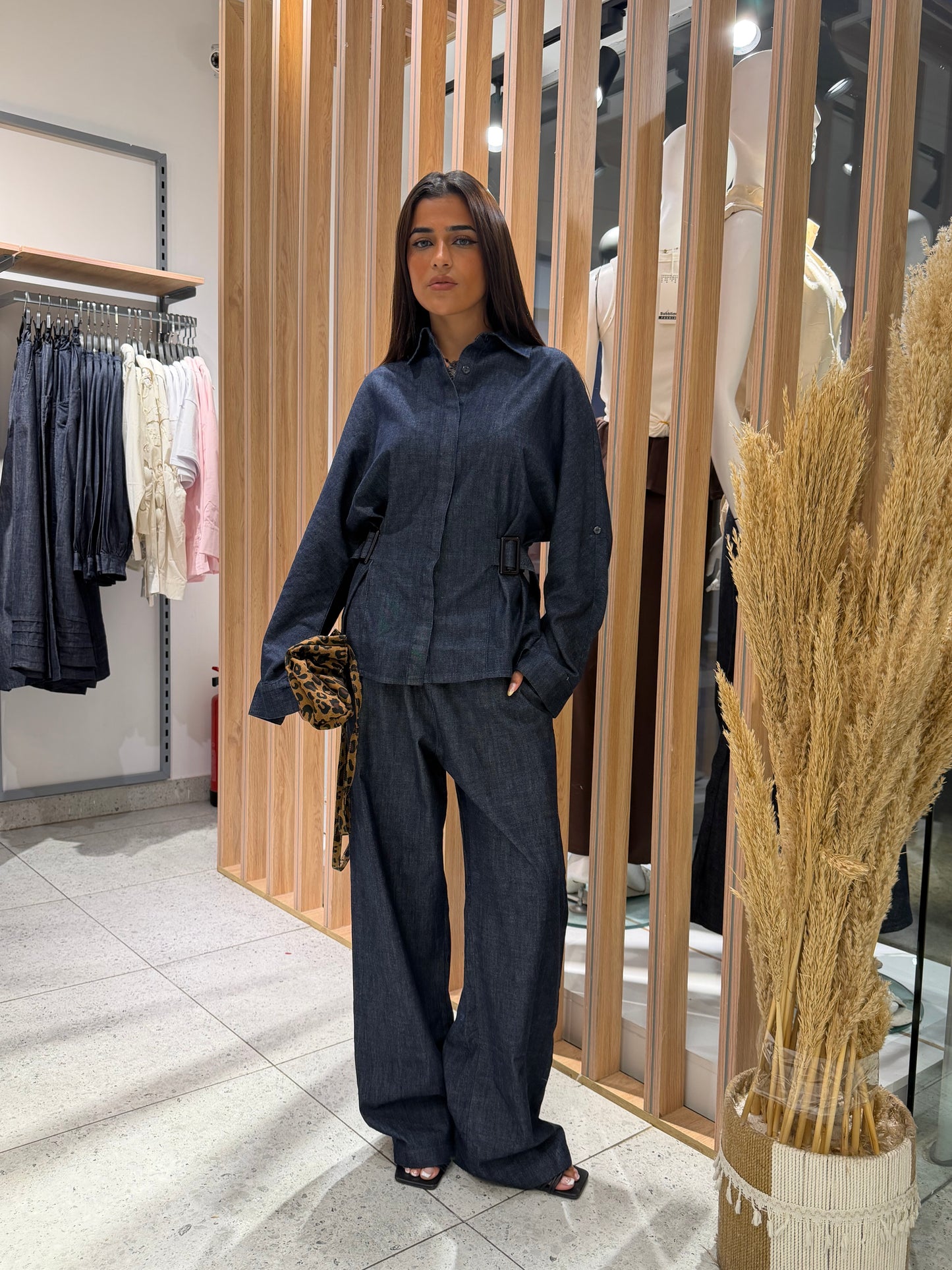 Belted Raw Denim Set