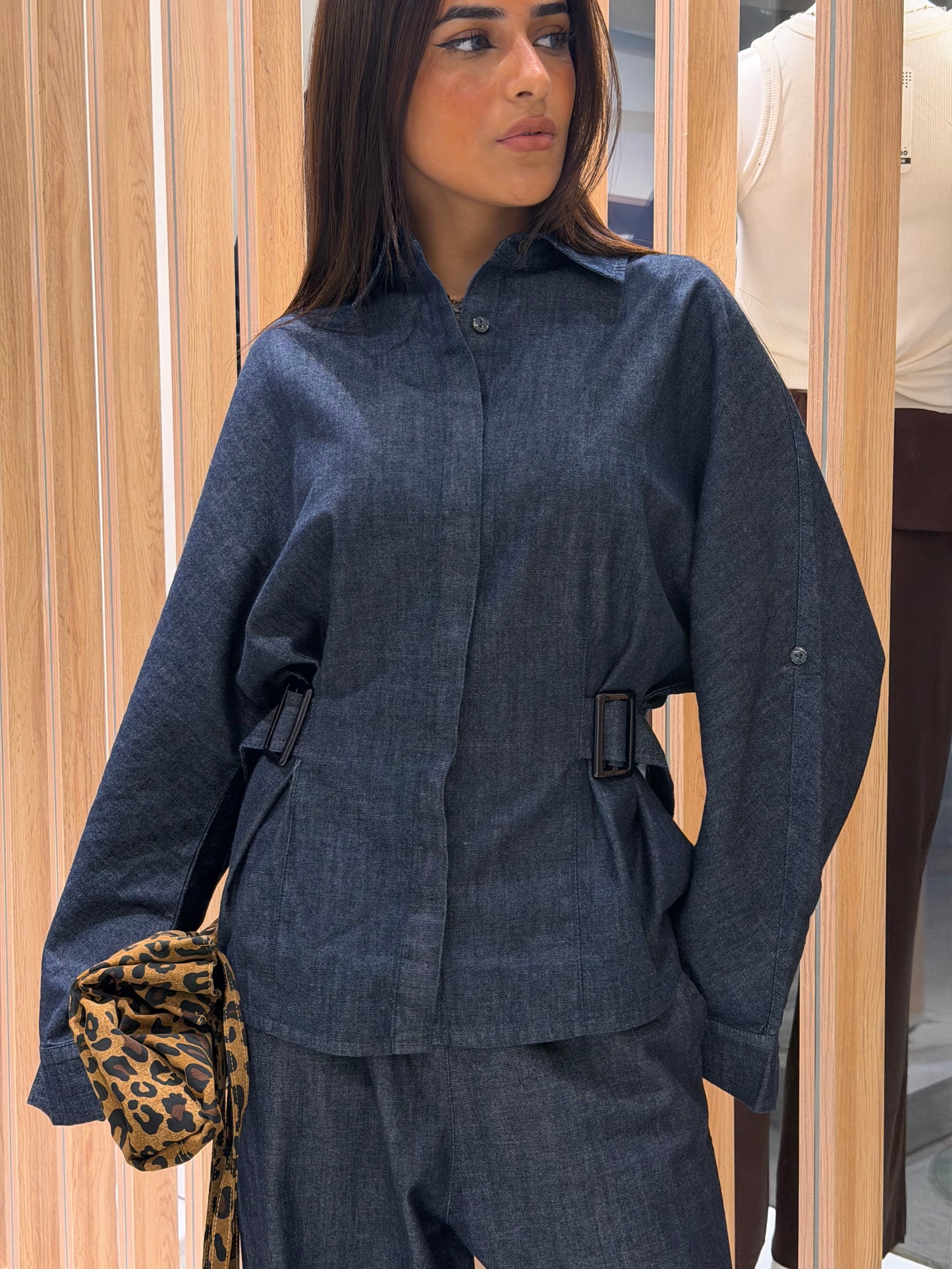 Belted Raw Denim Set
