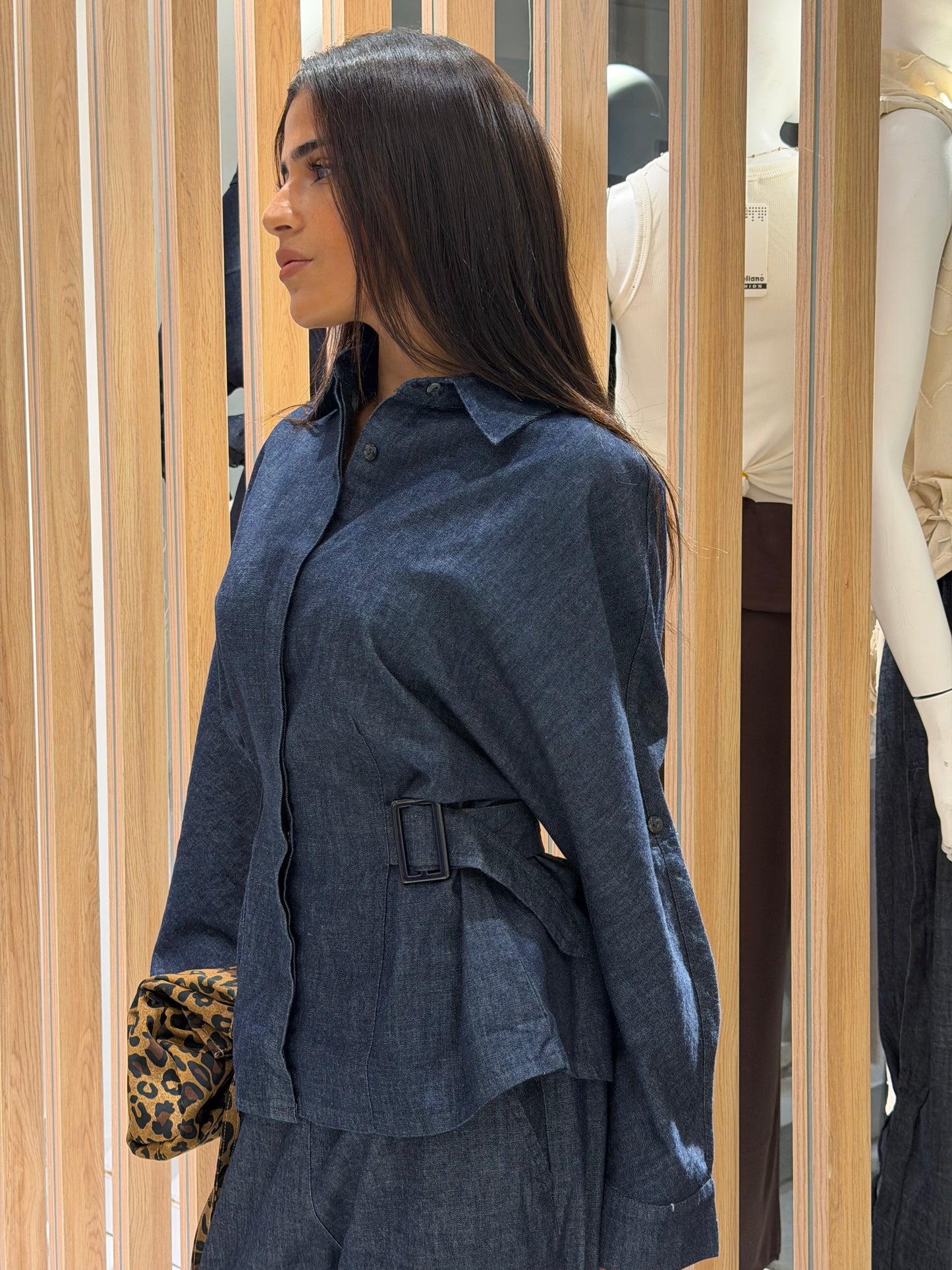 Belted Raw Denim Set