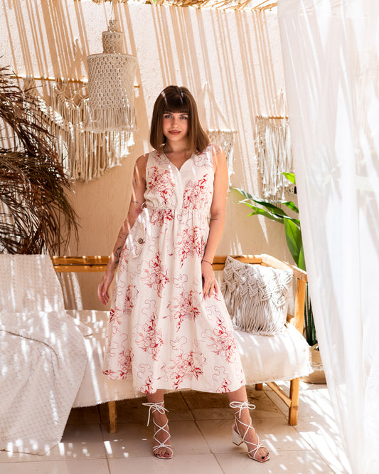Petal Drift Midi Dress