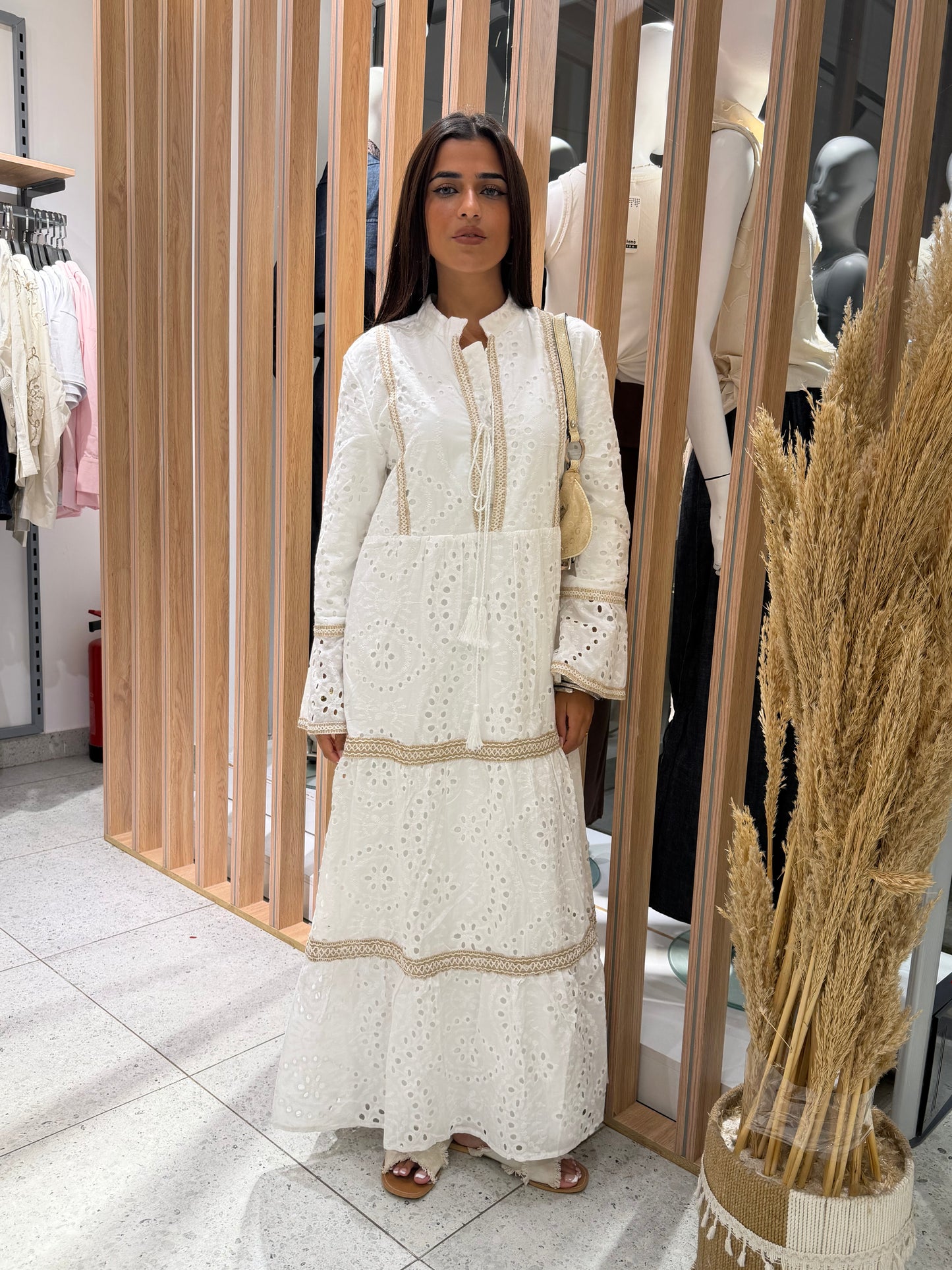 Eyelet Embroidered Tiered Dress