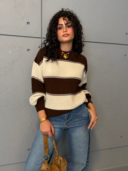 Contrast Stripe Knit Sweater