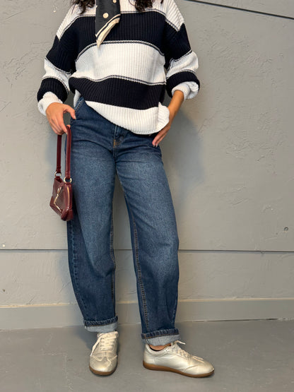 Relaxed Straight-Leg Denim Jeans