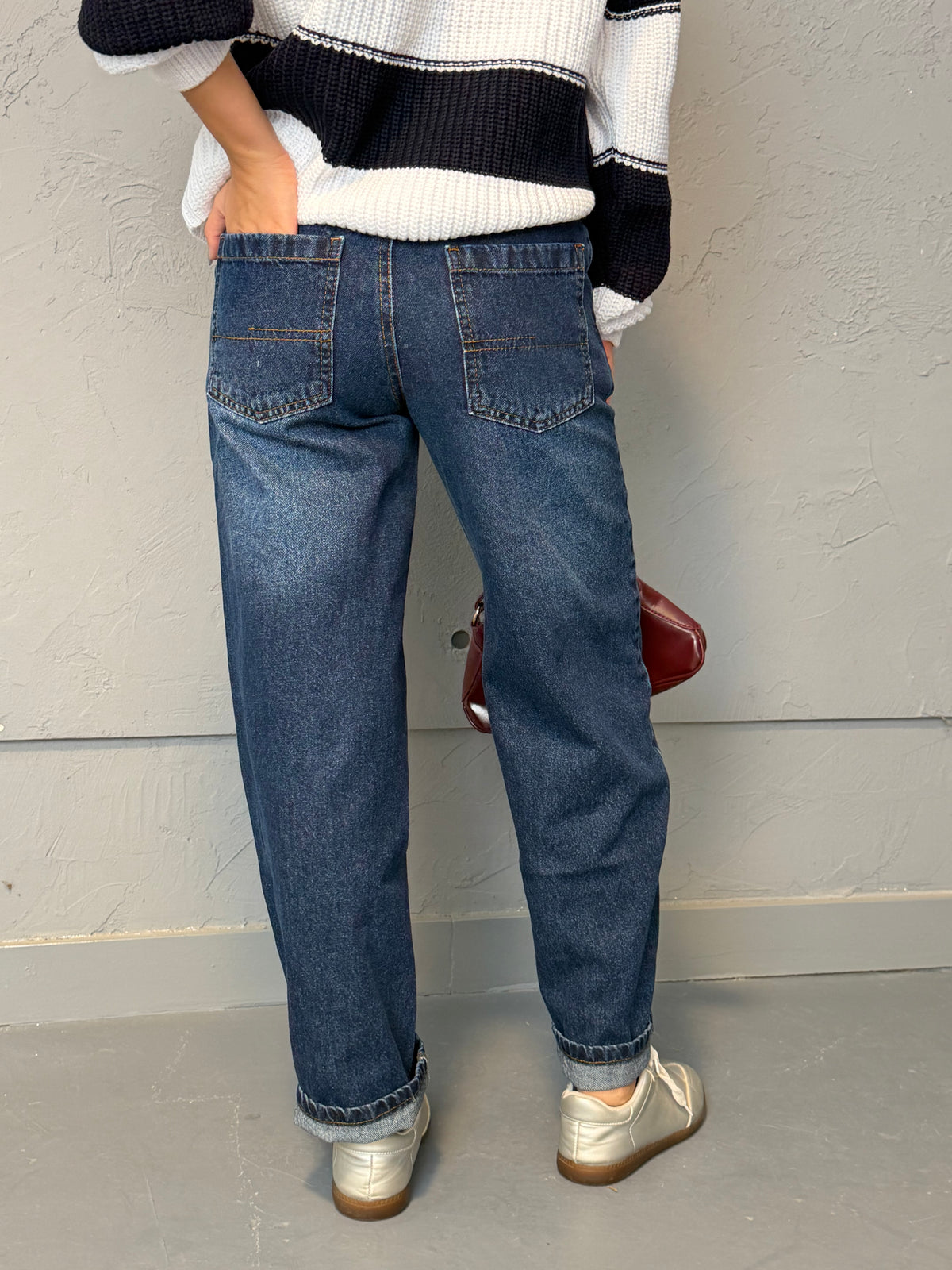 Relaxed Straight-Leg Denim Jeans