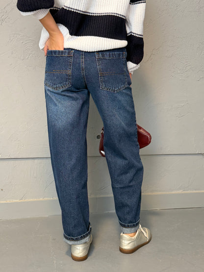 Relaxed Straight-Leg Denim Jeans