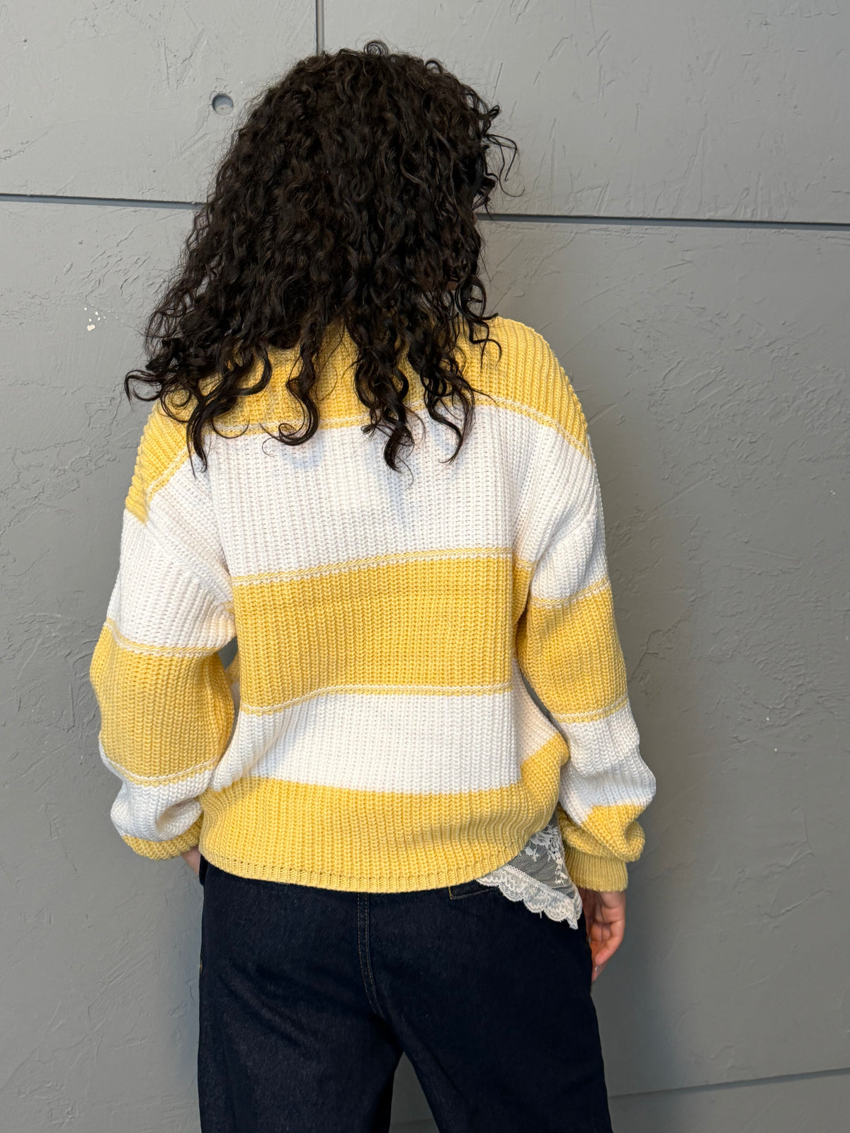 Contrast Stripe Knit Sweater