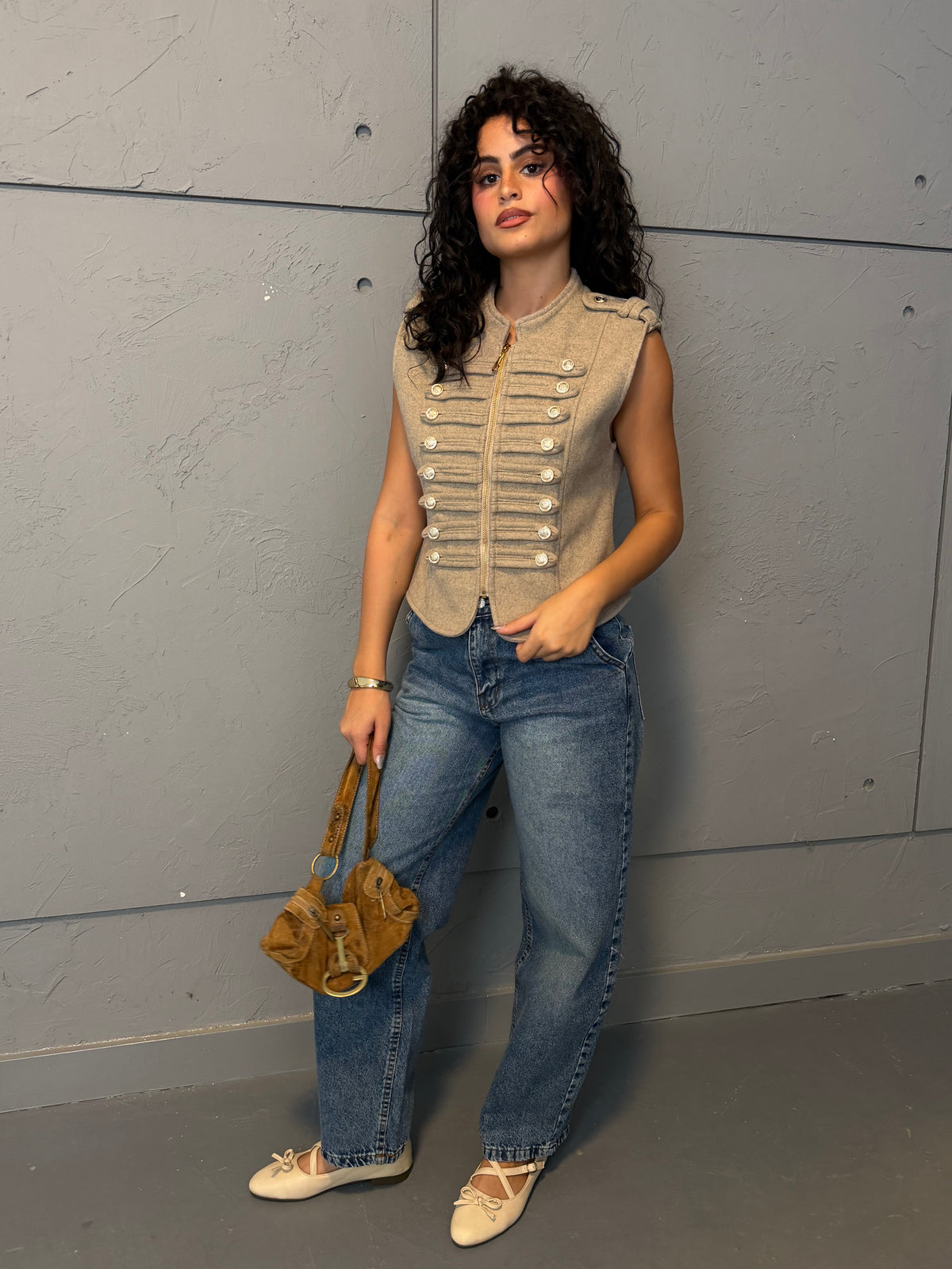 Military Chic Zip-Up Vest